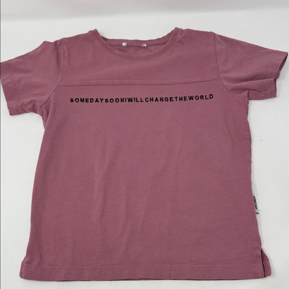 Someday Soon Kids Mauve Graphic Tee - tag out - approx size Small